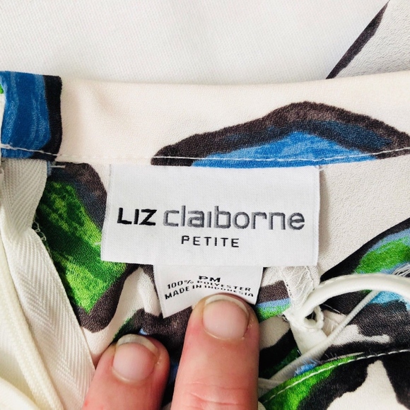 💼Liz Claiborne Petite 2 Piece Floral Blouse Sz PM - Picture 6 of 8